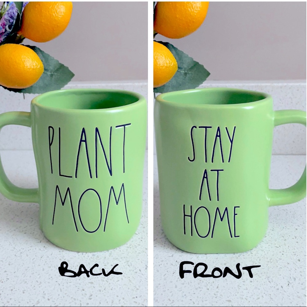 🪴 RAE DUNN DUAL SIDED STAY AT HOME / PLANT MOM MODERN FARMHOUSE MUG